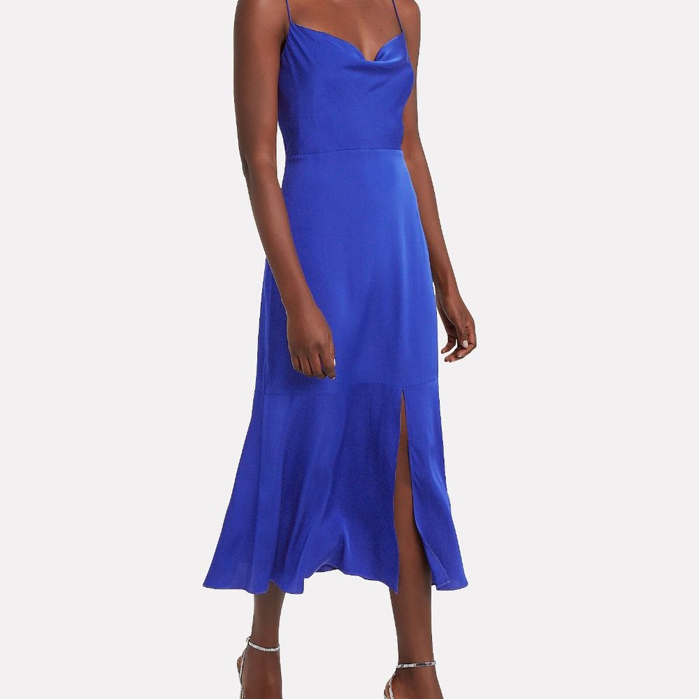 INTERMIX Blue Med Paris Midi Dress
